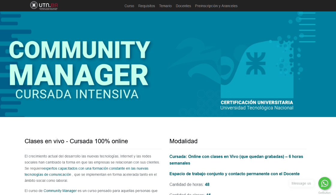 utn curso de community manager