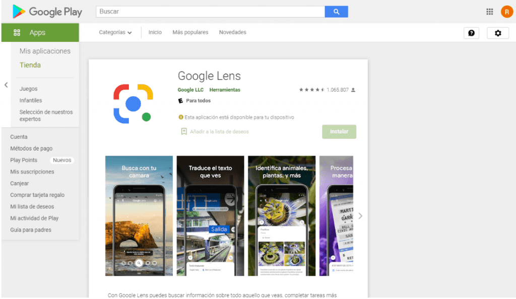 google lens entre los plugins de realidad aumentada