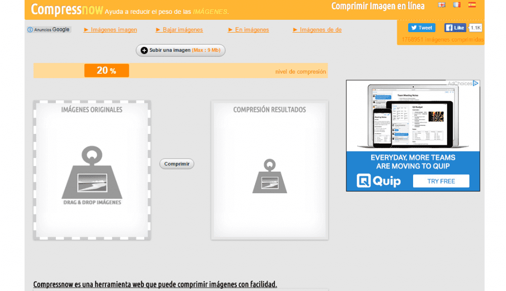 aplicaciones gratuitas para comprimir imágenes compressnow