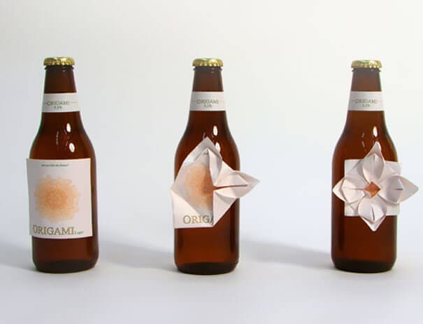 cerveza origami botella