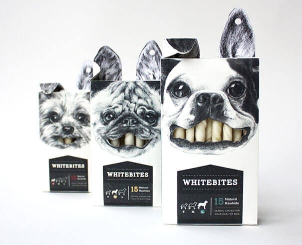 Whitebites packaging creativo