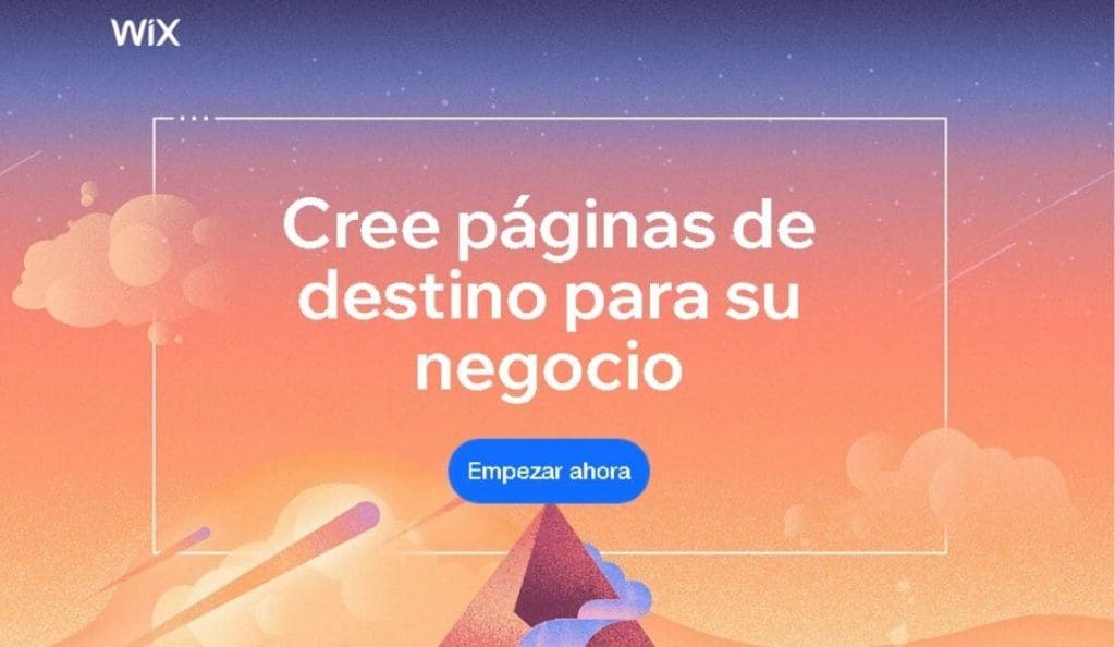 páginas de destino en wix