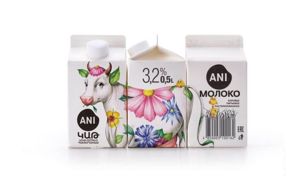 ani milk diseño de packaging