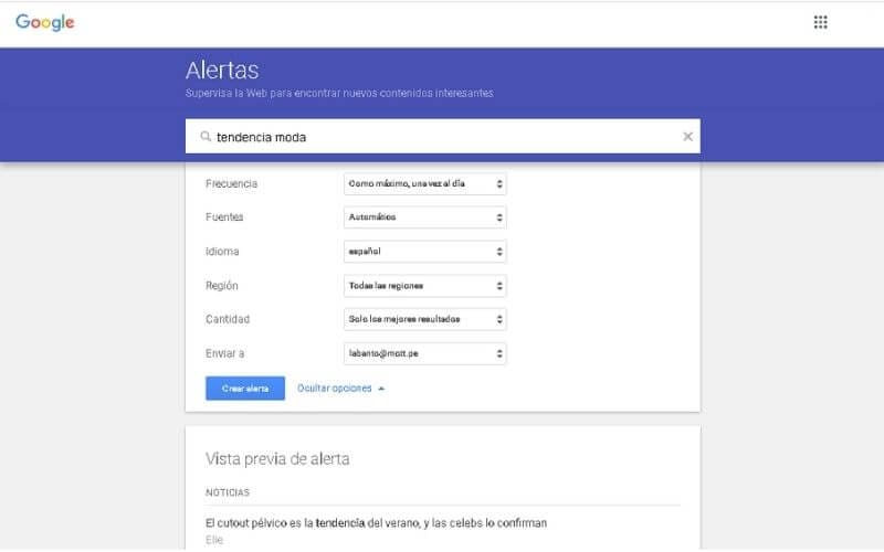 google alert auditoria